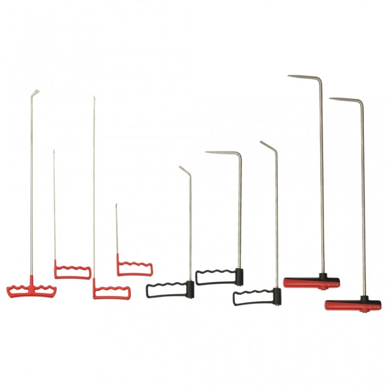 vidaXL Kit de tige de débosselage de voiture 9 pcs Acier inoxydable