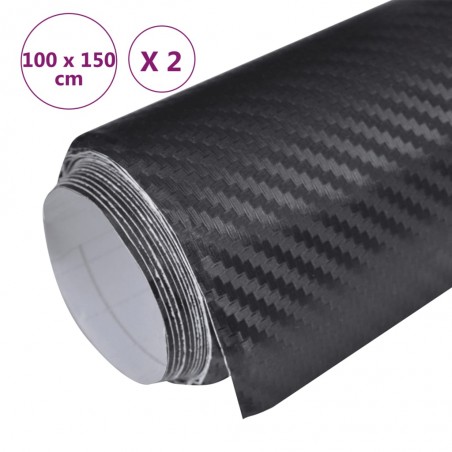 vidaXL Films 3D de voiture 2 pcs Noir 100x150 cm