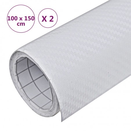 vidaXL Films 3D de voiture 2 pcs Blanc 100x150 cm