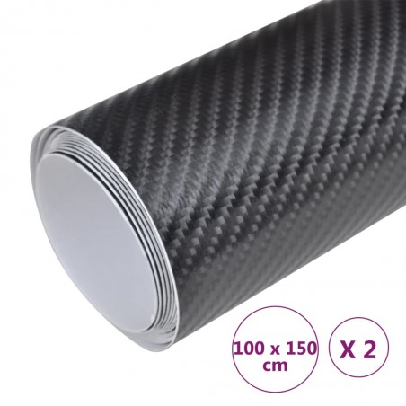 vidaXL Films 4D de voiture 2 pcs Noir 100x150 cm