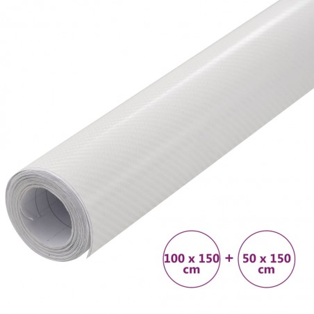 vidaXL Films 4D de voiture 2 pcs Blanc 100x150 cm+50x150 cm