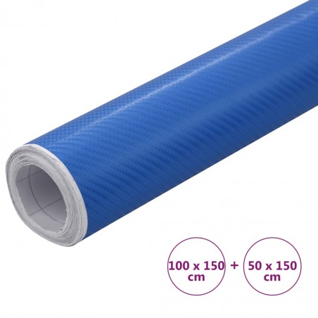 vidaXL Films 4D de voiture 2 pcs Bleu 100x150 cm+50x150 cm