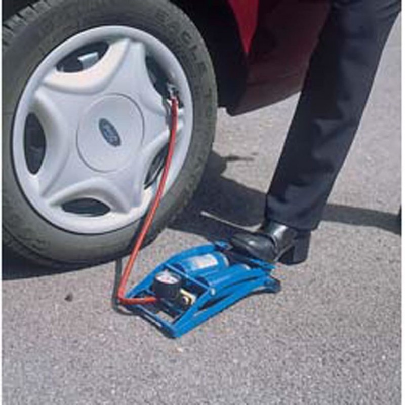 Draper Tools Pompe à pied double cylindre Bleu 25996