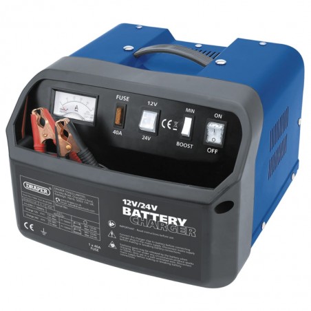 Draper Tools Chargeur de batterie 30,5x29x21,5 cm 12/24 V 30 A