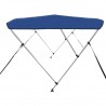vidaXL Auvent bimini à 3 arceaux Bleu 183x140x137 cm