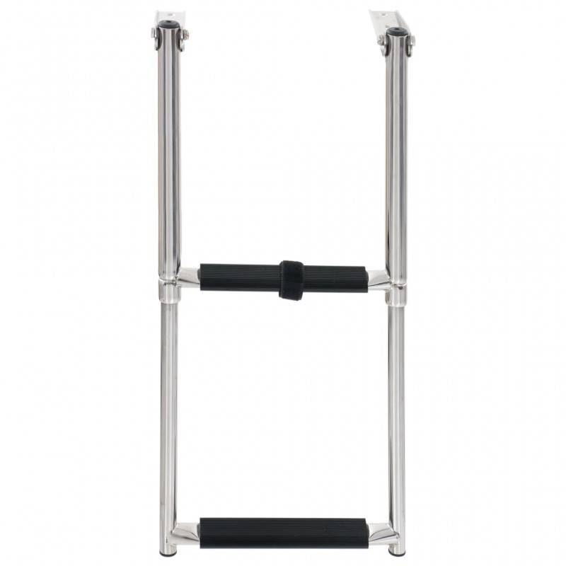 vidaXL Échelle d'embarquement pliable 2 marches Acier inoxydable