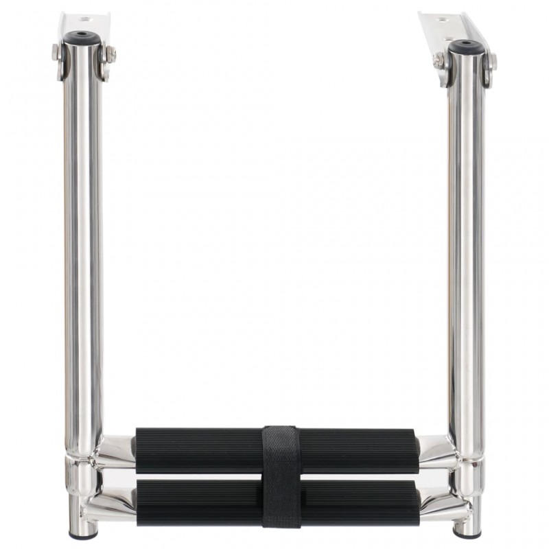 vidaXL Échelle d'embarquement pliable 2 marches Acier inoxydable