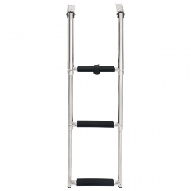 vidaXL Échelle d'embarquement pliable 3 marches Acier inoxydable
