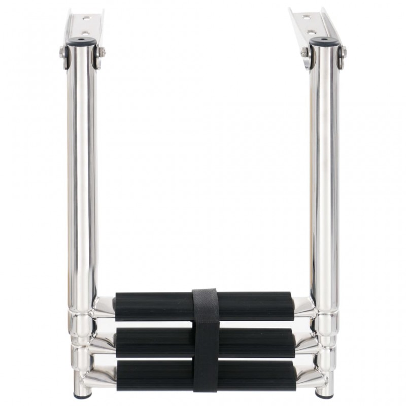 vidaXL Échelle d'embarquement pliable 3 marches Acier inoxydable