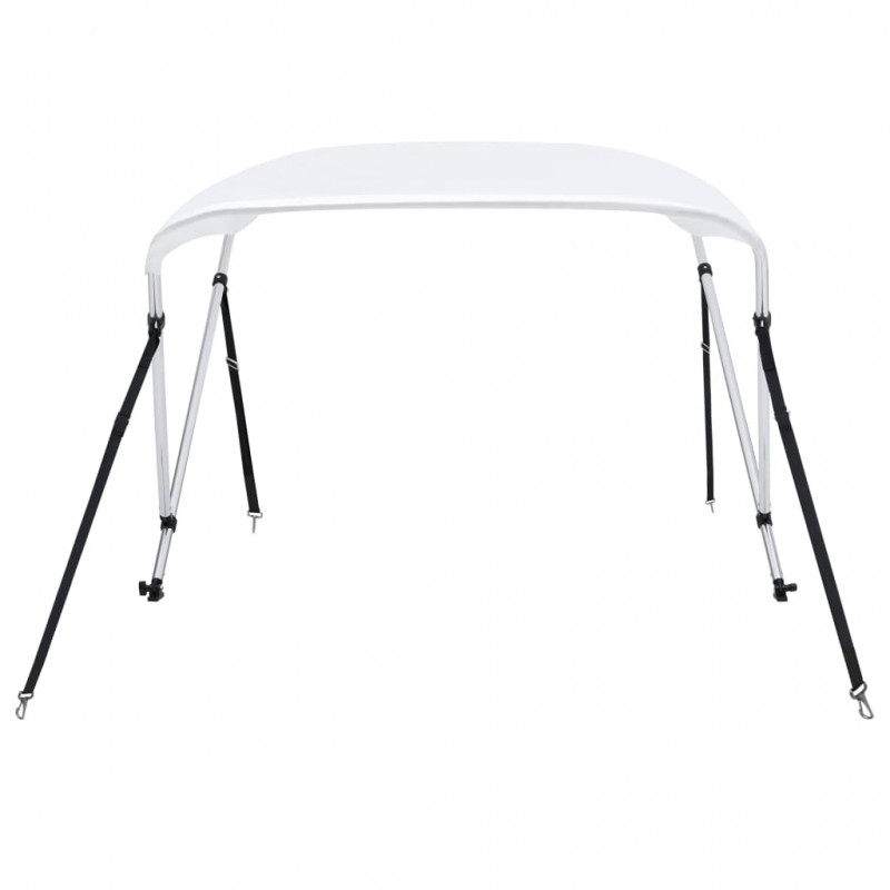 Auvent bimini à 2 arceaux Blanc 150x120x110 cm