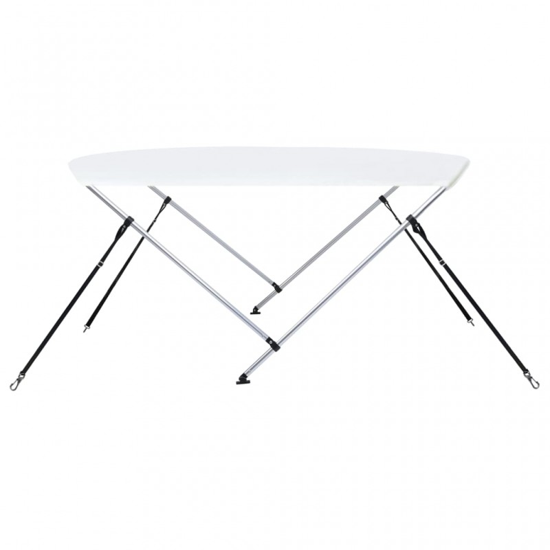Auvent bimini à 2 arceaux Blanc 150x120x110 cm