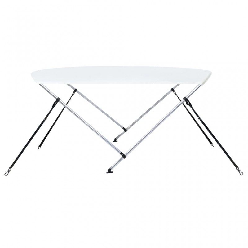 Auvent bimini à 2 arceaux Blanc 180x130x110 cm