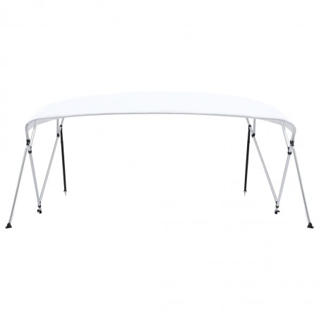 Auvent Bimini à 4 arceaux Blanc 243x(230-244)x137 cm