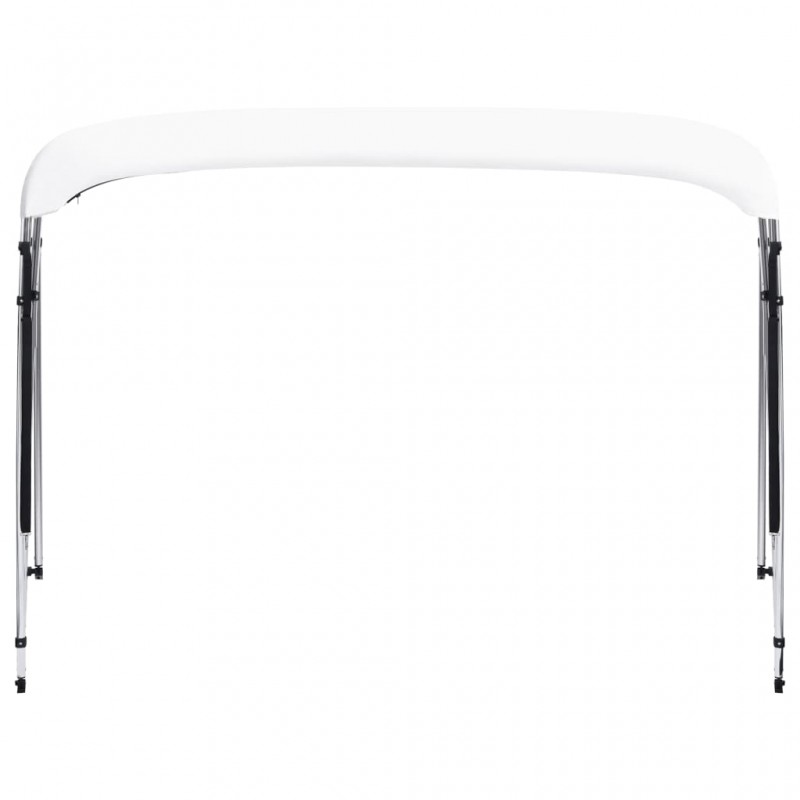Auvent Bimini à 4 arceaux Blanc 243x(230-244)x137 cm