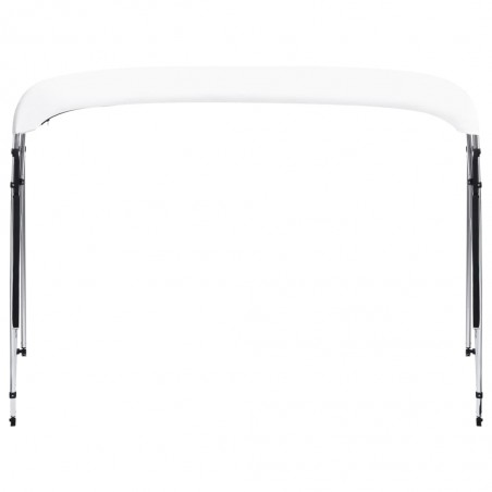 Auvent Bimini à 4 arceaux Blanc 243x(230-244)x137 cm