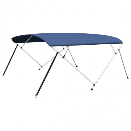 Auvent Bimini à 4 arceaux Bleu marine 243x(230-244)x137 cm