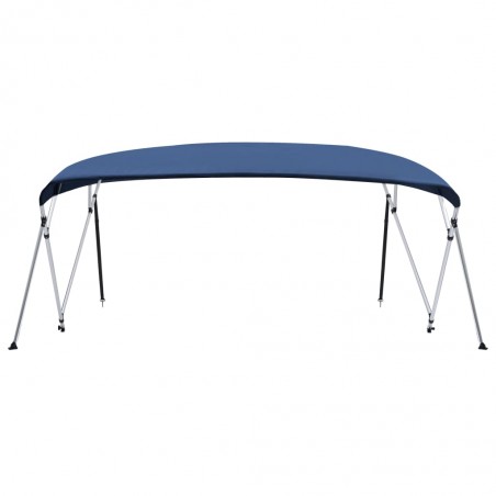 Auvent Bimini à 4 arceaux Bleu marine 243x(230-244)x137 cm