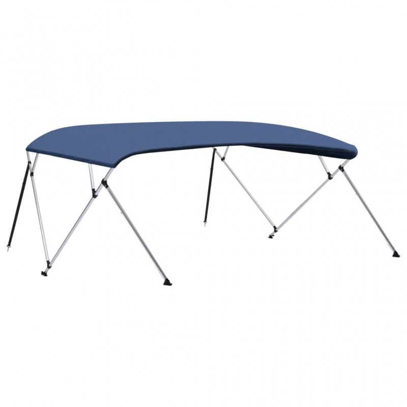 Auvent Bimini à 4 arceaux Bleu marine 243x(230-244)x137 cm
