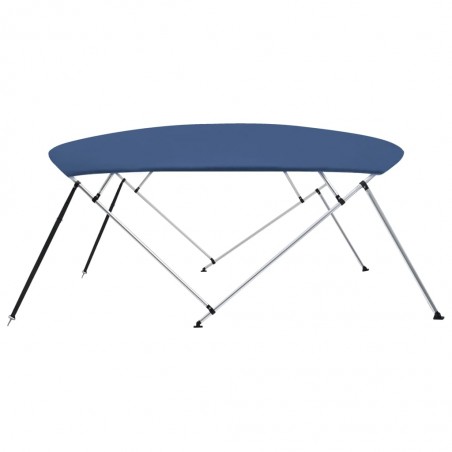 Auvent Bimini à 4 arceaux Bleu marine 243x(230-244)x137 cm