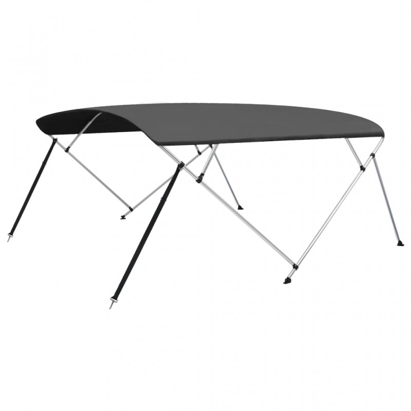 Auvent Bimini à 4 arceaux Anthracite 243x(230-244)x137 cm