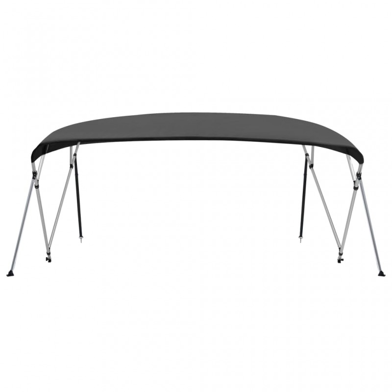 Auvent Bimini à 4 arceaux Anthracite 243x(230-244)x137 cm