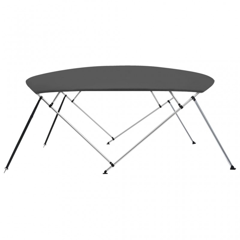 Auvent Bimini à 4 arceaux Anthracite 243x(230-244)x137 cm