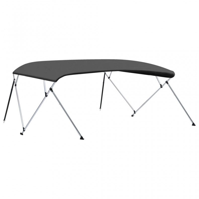 Auvent Bimini à 4 arceaux Anthracite 243x(230-244)x137 cm
