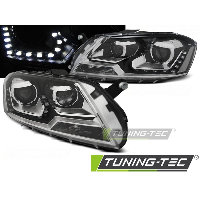 Phares DAYLIGHT Noir Pour VW PASSAT B7 10.10-10.14