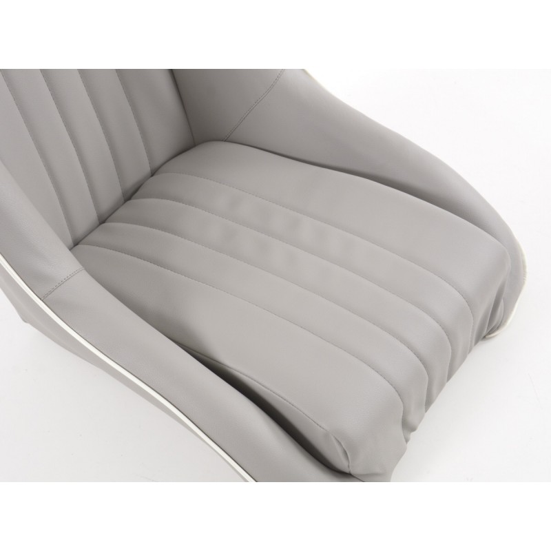 Sièges baquets complets FK Oldtimersitze Car au look rétro gris / blanc