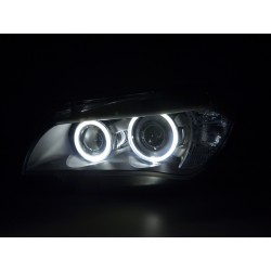 Phares Angel Eyes LED BMW X1 E84 09-12 noir