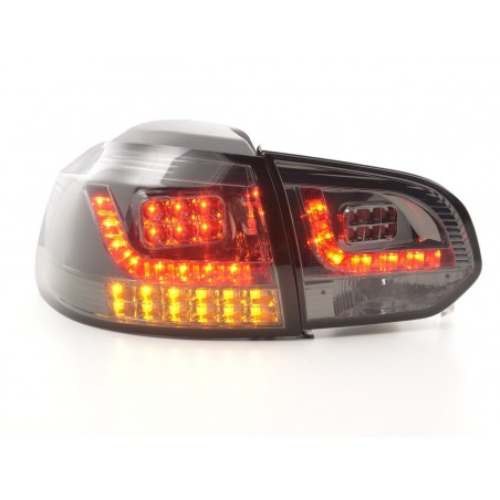 Kit feux arrières LED VW Golf 6 type 1K 2008-2012 noir avec clignotants LED pour conduite à droite