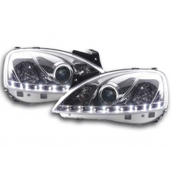 Phare Daylight LED DRL look Opel Corsa C 01-06 chrome