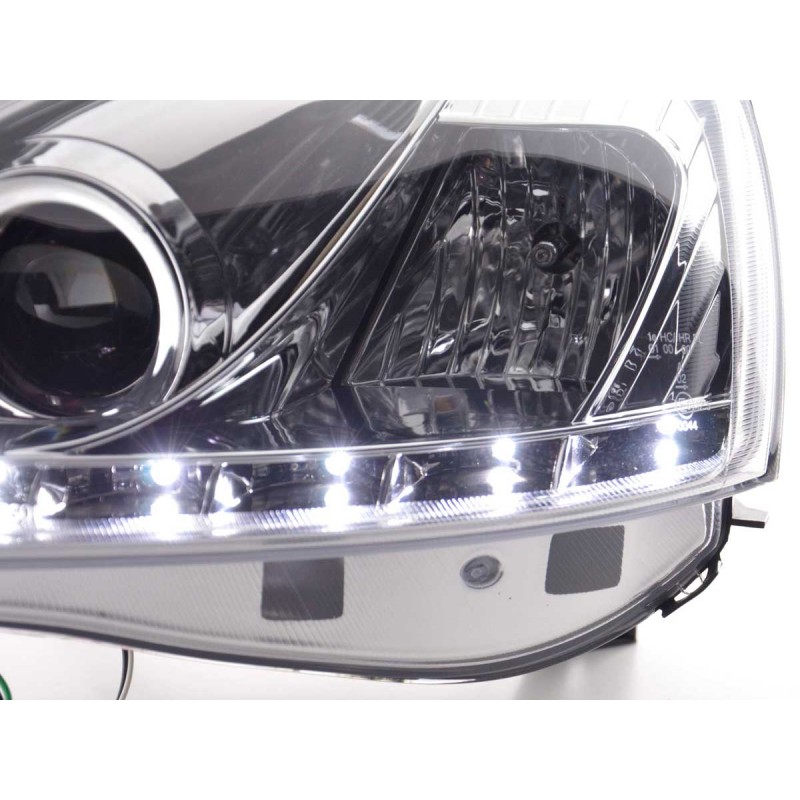 Phare Daylight LED DRL look Opel Corsa C 01-06 chrome