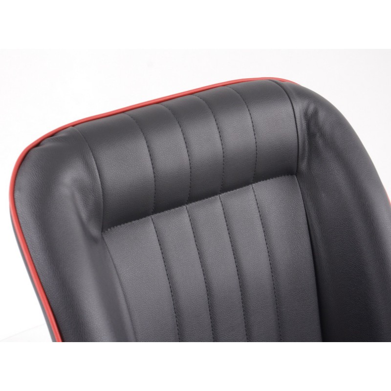 Siège baquet complet FK Oldtimersitze au look rétro noir / rouge