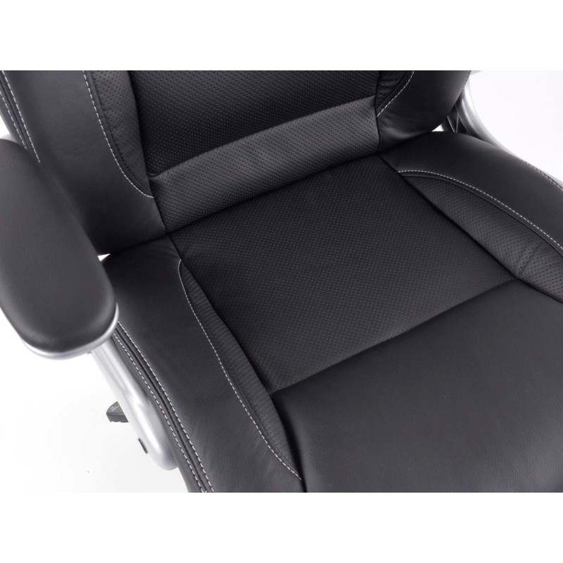 FK Fauteuil de direction Chaise de bureau pivotante Buffalo noir Chaise de direction Chaise pivotante Chaise de bureau