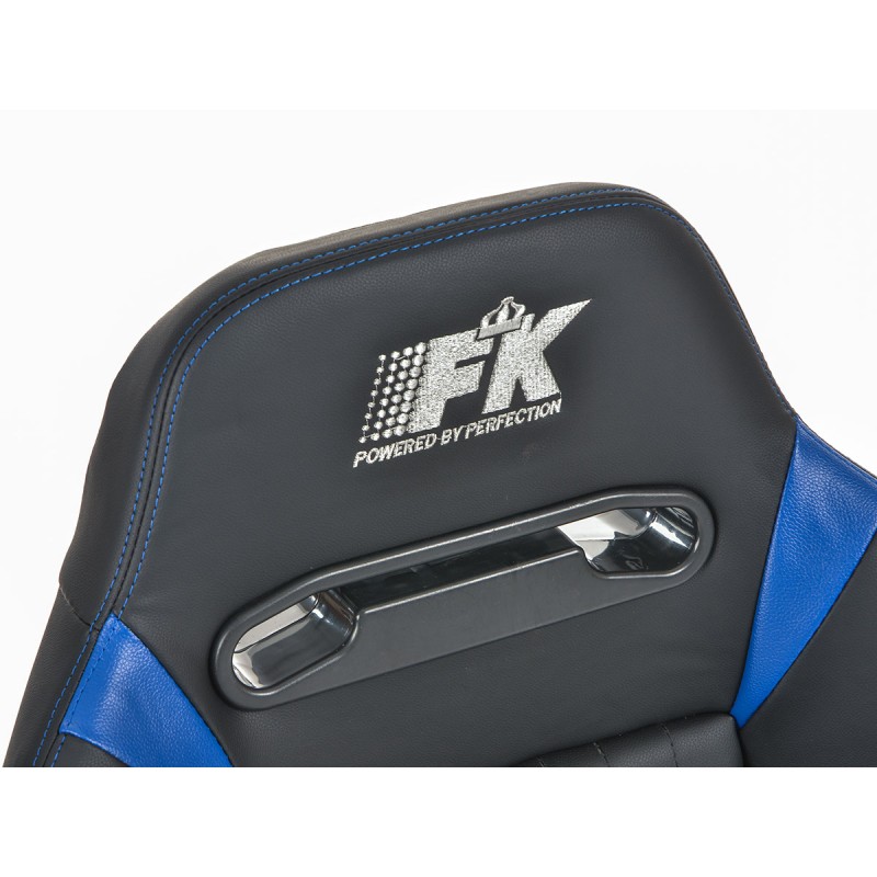 Sièges sport FK Sièges demi-coque de voiture Set Frankfurt simili cuir noir / bleu