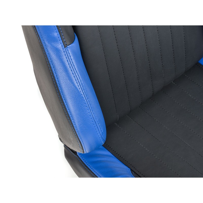 Sièges sport FK Sièges demi-coque de voiture Set Frankfurt simili cuir noir / bleu