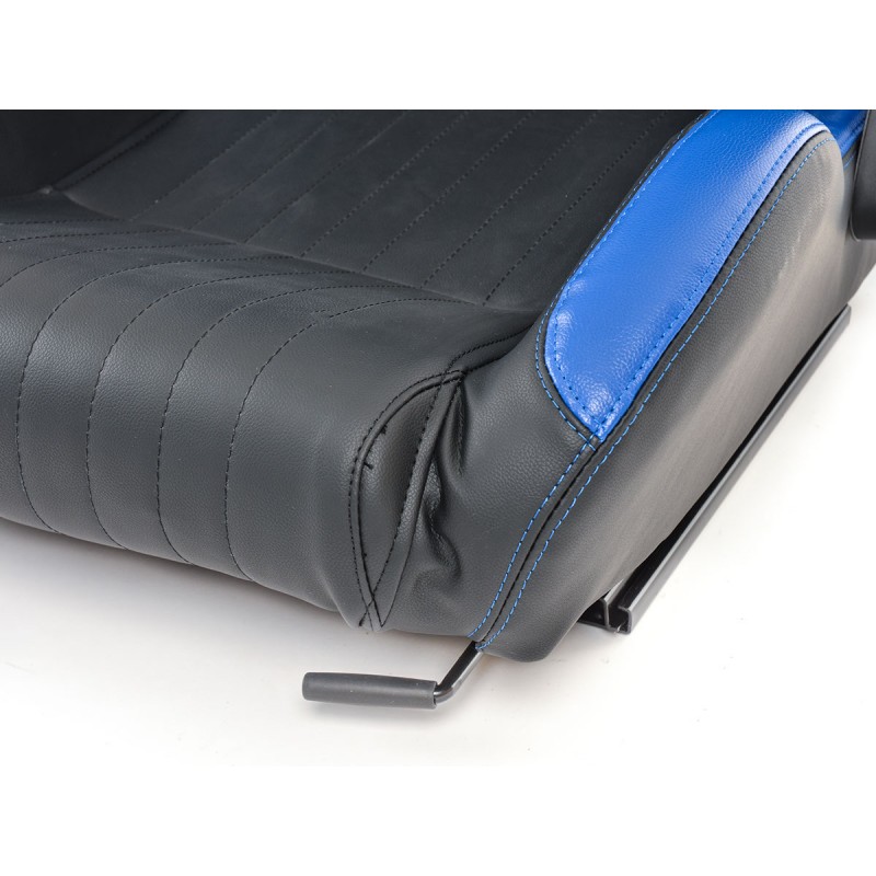 Sièges sport FK Sièges demi-coque de voiture Set Frankfurt simili cuir noir / bleu