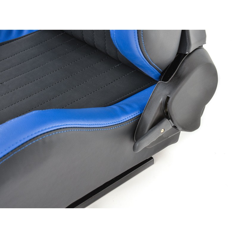 Sièges sport FK Sièges demi-coque de voiture Set Frankfurt simili cuir noir / bleu