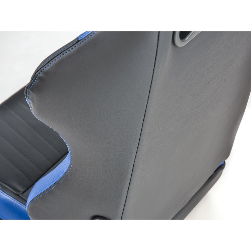 Sièges sport FK Sièges demi-coque de voiture Set Frankfurt simili cuir noir / bleu