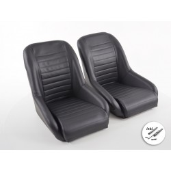 Sièges baquets FK oldtimer complets en noir look rétro