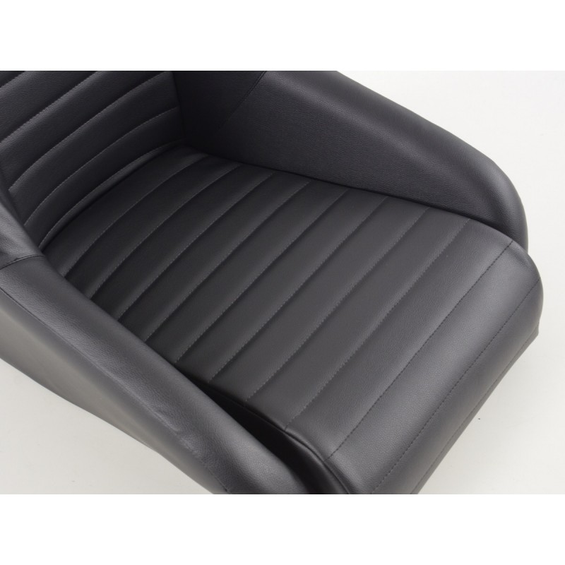 Sièges baquets FK oldtimer complets en noir look rétro