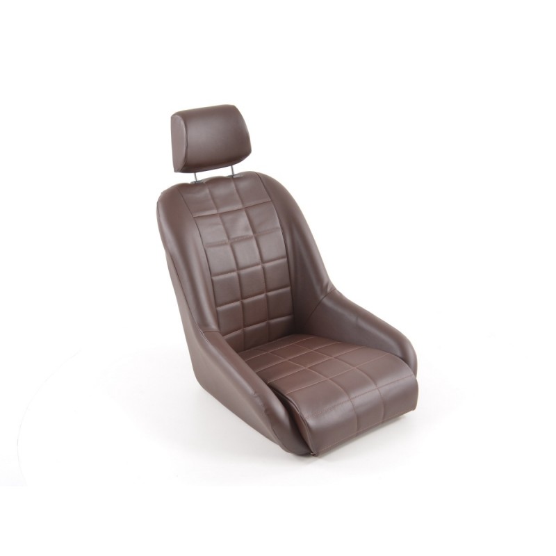 Sièges baquets complets FK Oldtimersitze Car au look rétro, marron foncé