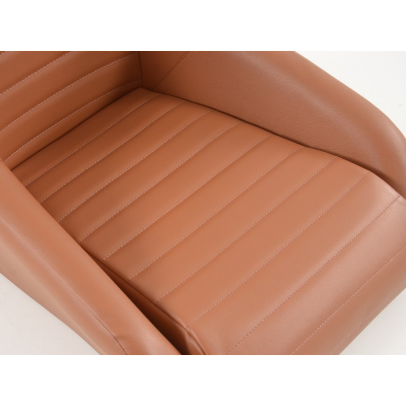 Sièges baquets complets FK Oldtimersitze Car au look rétro, marron clair