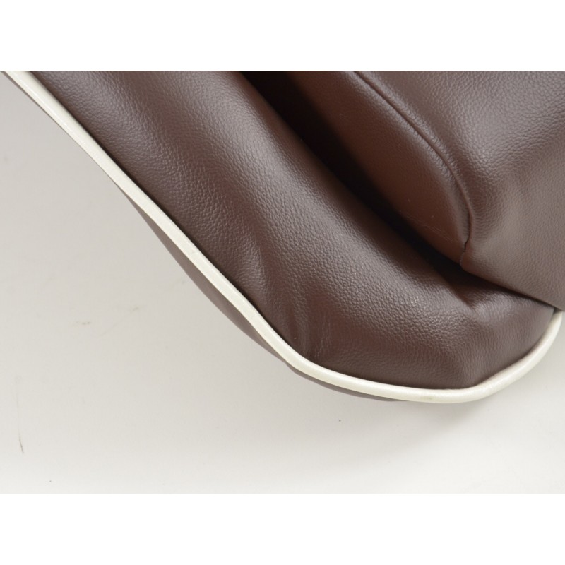 Sièges baquets complets FK Oldtimersitze Car au look rétro, marron foncé / blanc