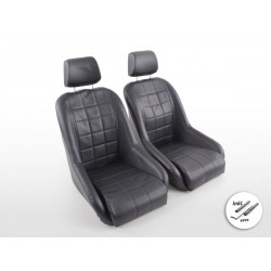 Sièges baquets FK oldtimer complets en noir look rétro