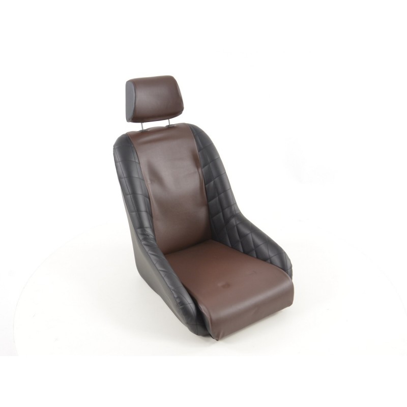 Sièges baquets complets FK Oldtimersitze Car au look rétro noir / marron foncé