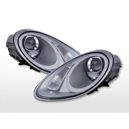 Phares Daylight LED DRL look Porsche Boxster type 987 04-09 argent Phares Daylight LED DRL look Porsche Boxster type 987 04-09 argent