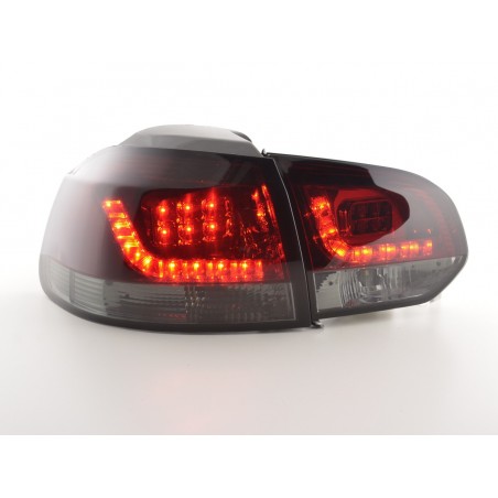 Kit feux arrières à LED VW Golf 6 type 1K 2008-2012 rouge / noir pour conduite à droite