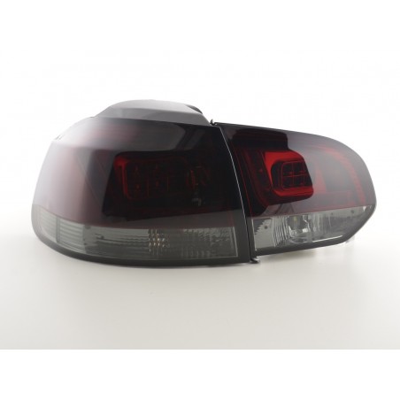 Kit feux arrières à LED VW Golf 6 type 1K 2008-2012 rouge / noir pour conduite à droite